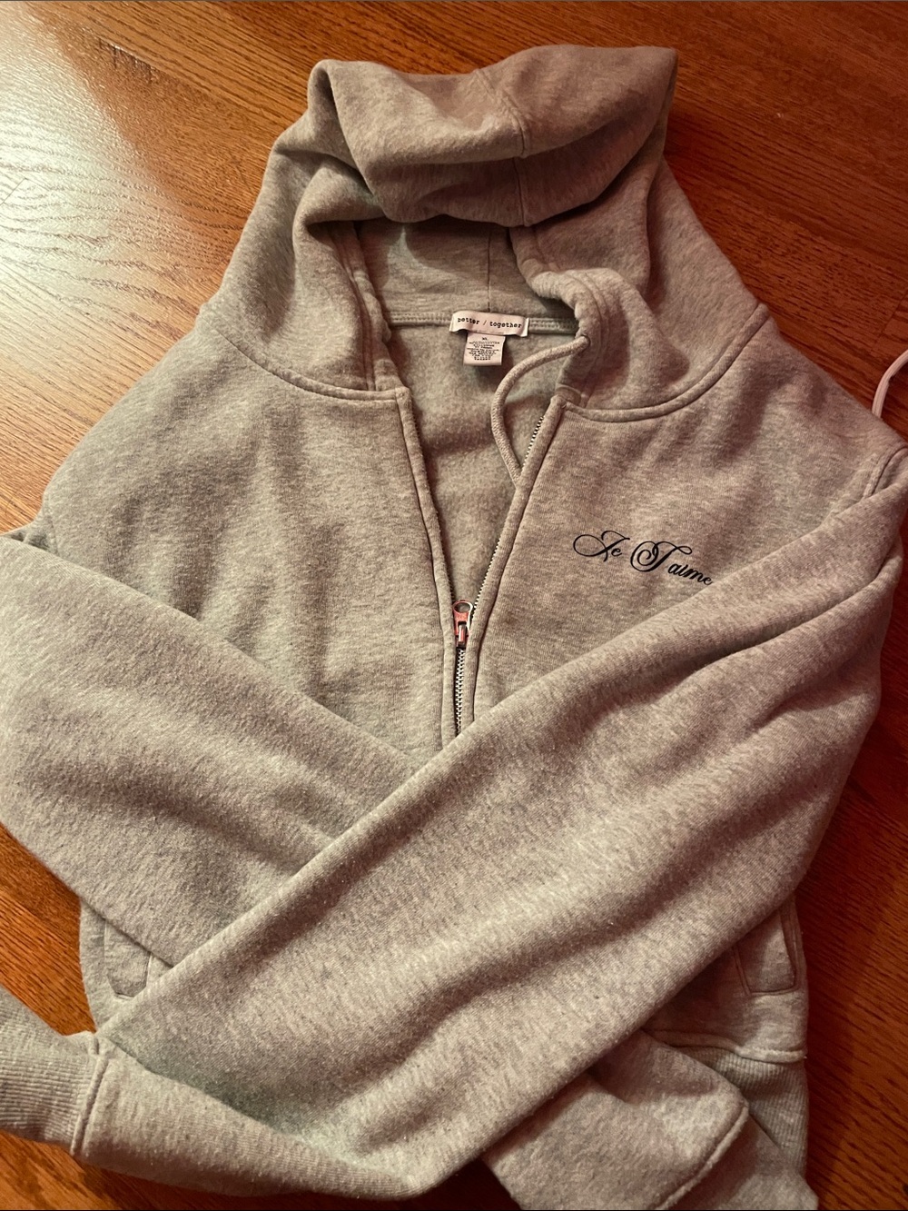 better / together Light Gray Hoodie with Front Zip